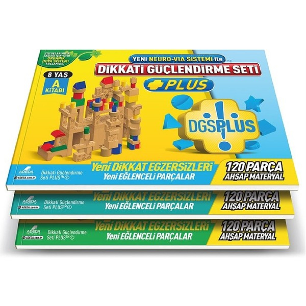 Dikkati Güçlendirme Seti Plus (3 Kitap Materyalsiz - 8 Yaş) - Osman Abalı Zihinsel Gelişim Kitapları Fiyatı