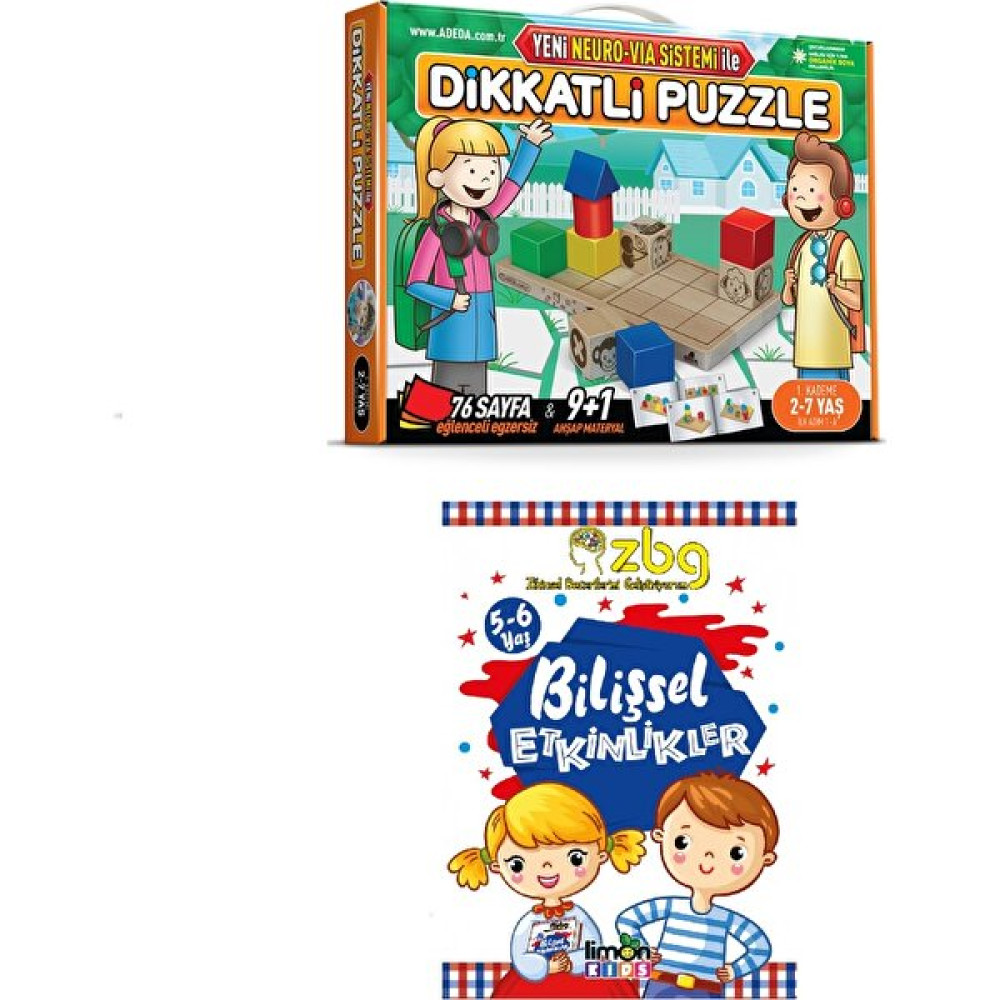 Dikkatli Puzzle Ilk Adım 2 - 7 Yaş ve Zbg 5-6 Yaş Bilişsel Etkinlikler Kitabı - Osman Abalı Okul Öncesi Eğitici & Öğretici Kitaplar Fiyatı