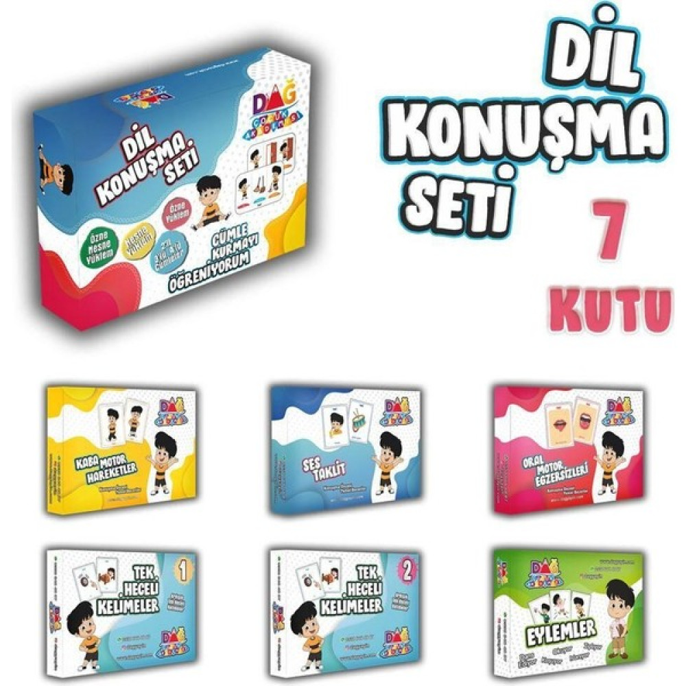 Dil Konuşma Seti 7 Kutu - 1 Okul Öncesi Eğitici & Öğretici Kitaplar Fiyatı