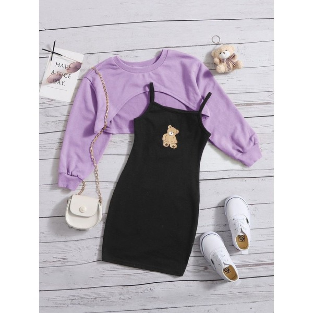 Dilara Boutique. Net Ayıcık Baskılı Elbise ve Sweat Bebek Elbisesi Fiyatı