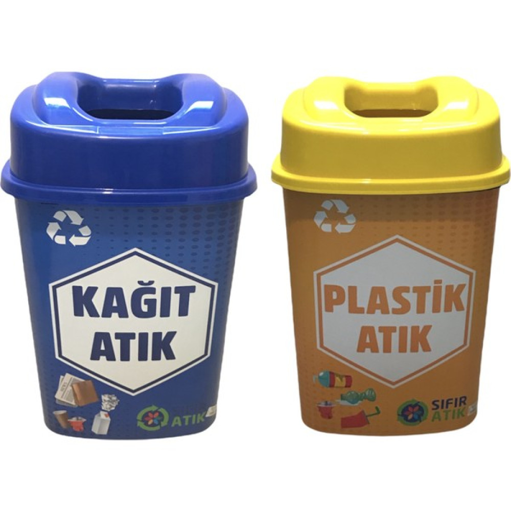DilekStores Sıfır Atık Geri Dönüşüm Atık Kutusu 4'lü Set-60 Lt - Gri - 70 lt Dekoratif Bahçe Ürünleri Fiyatı