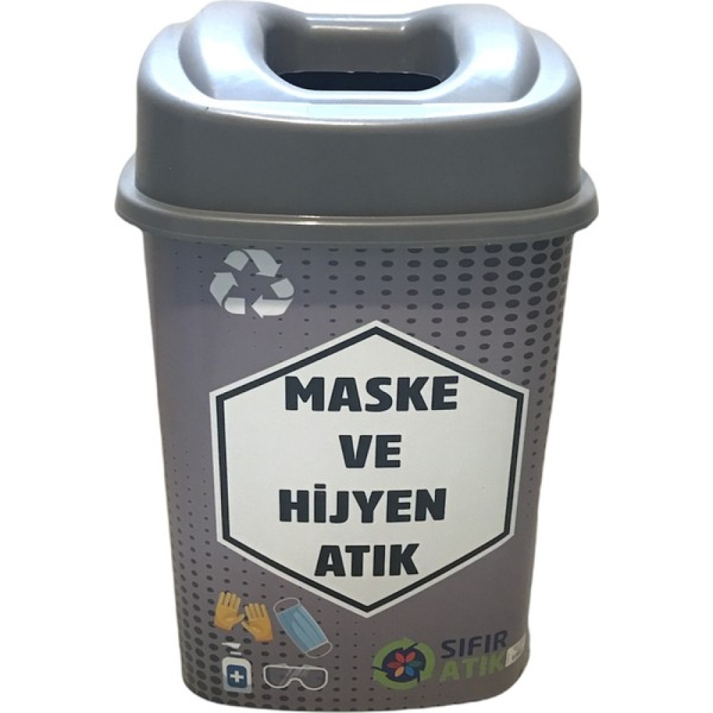 DilekStores Sıfır Atık Geri Dönüşüm Maske ve Hijyen Atık Kutusu 60 Lt Kargo Dahil - Gri Dekoratif Bahçe Ürünleri Fiyatı