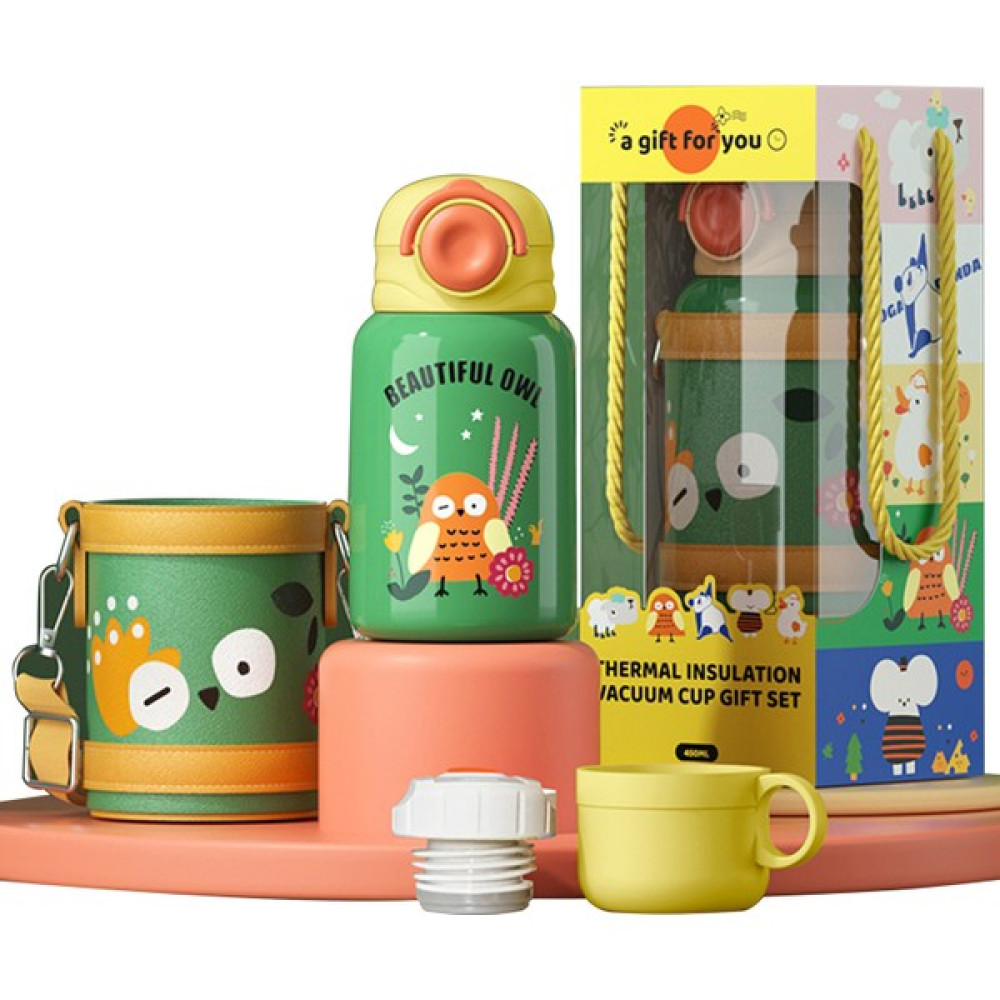 Dilele 316 Gıda Sınıfı Çocuk Termos Bardak, Bir Bardak Üç Kapak, 450ML Kapasite (Yurt Dışından) Kamp Mutfağı Fiyatı