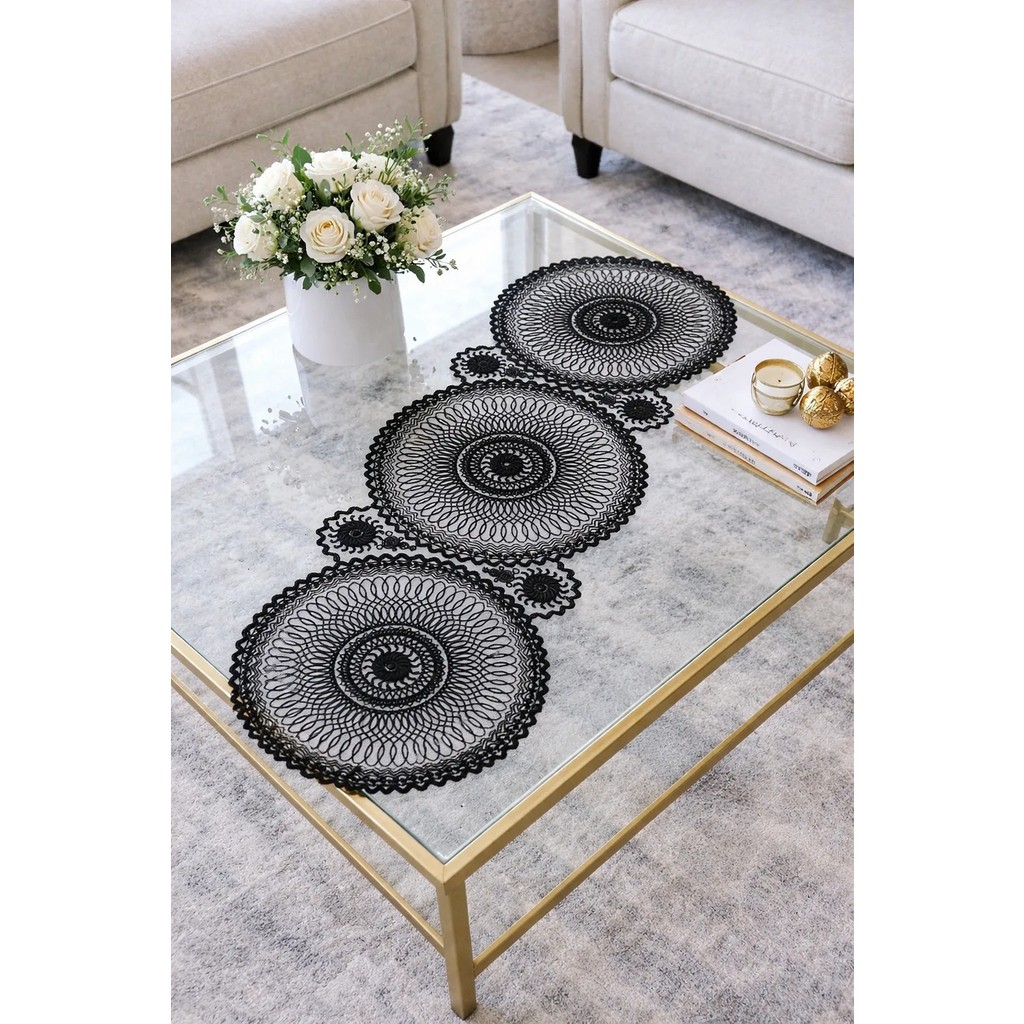 Dilex DİLEX Nakışlı Runner Masa Örtüsü Siyah 37x115 cm Dantel Detaylı Şık Masa Runner Günlük ve Çeyizlik - 37 x 115 cm SSD / Solid State Drive Fiyatı