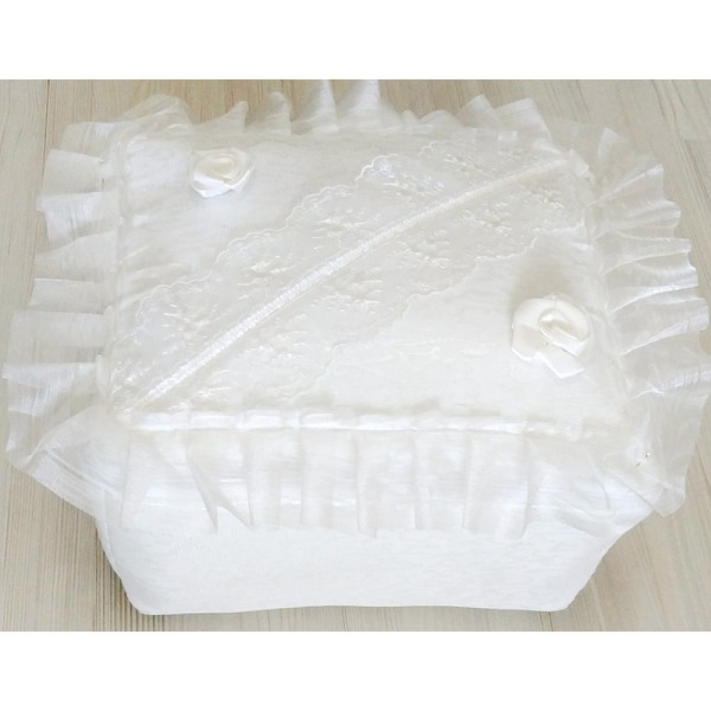 Dilex Hurç Çeyizlik Bohça Gelin Bohçası Damat Bohçası Iğne Oyalı Ekru - 38 x 35 x 21 cm - Beyaz Hurç Fiyatı