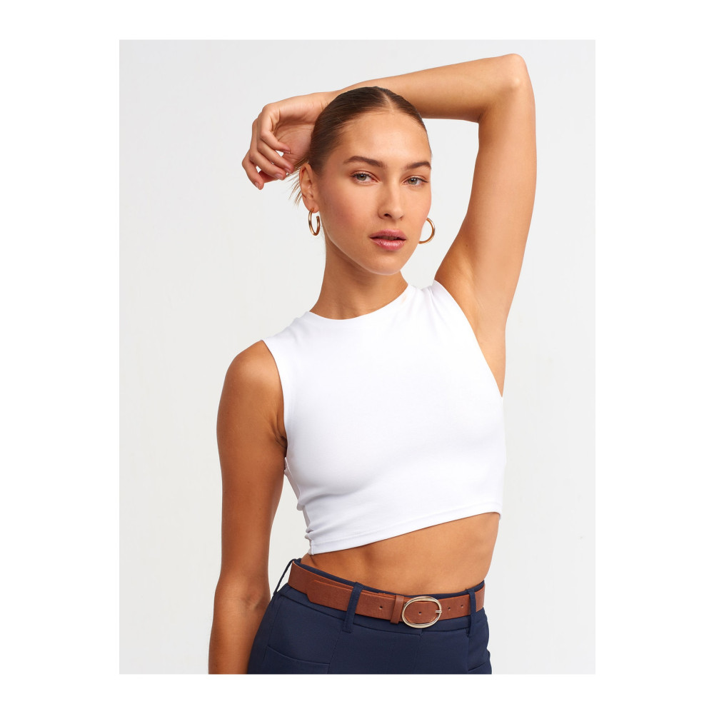Dilvin 30125 Crop Top-beyaz L Beden Bluz Fiyatı