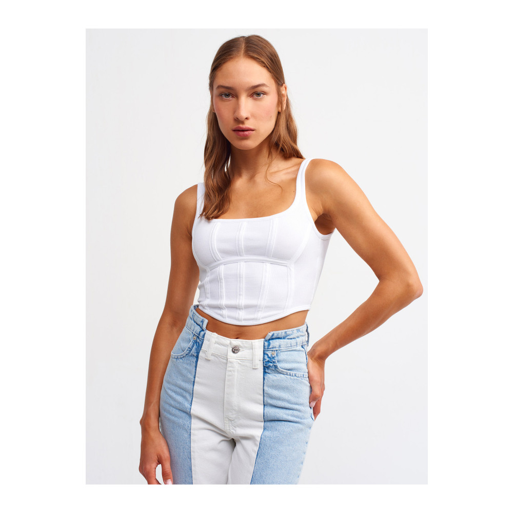 Dilvin 3793 Korse Top-beyaz 38 Beden Bluz Fiyatı