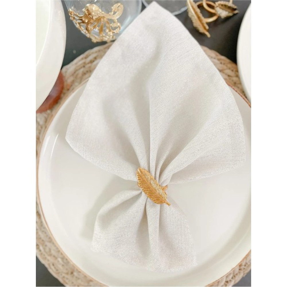 Dimario Home Tüy Figürlü Peçete Halkası Peçete Yüzüğü 6’lı Set - 3 x 3 cm - Gold Masa Örtüsü Fiyatı