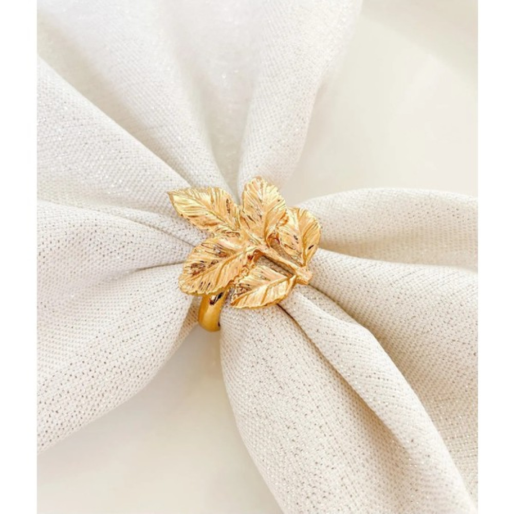 Dimario Home Yaprak Peçete Halkası / Peçete Yüzüğü 6’lı Set - 3 x 3 cm - Gold Masa Örtüsü Fiyatı