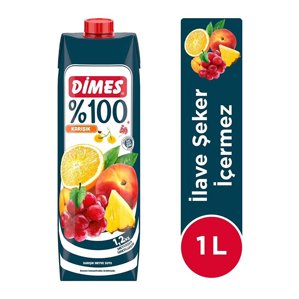 Dimes %100 Karışık 1 Litre Tetra Paket Limonata ve Meyve suyu Fiyatı