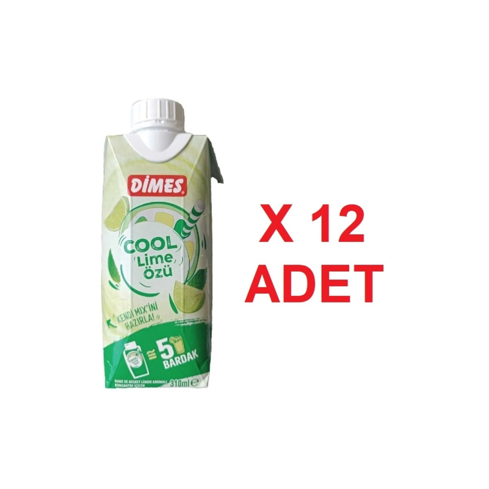 Dimes Cool Lime Özü 310 ml X 12 Adet / Cool Lime Şurubu İçecek Fiyatı