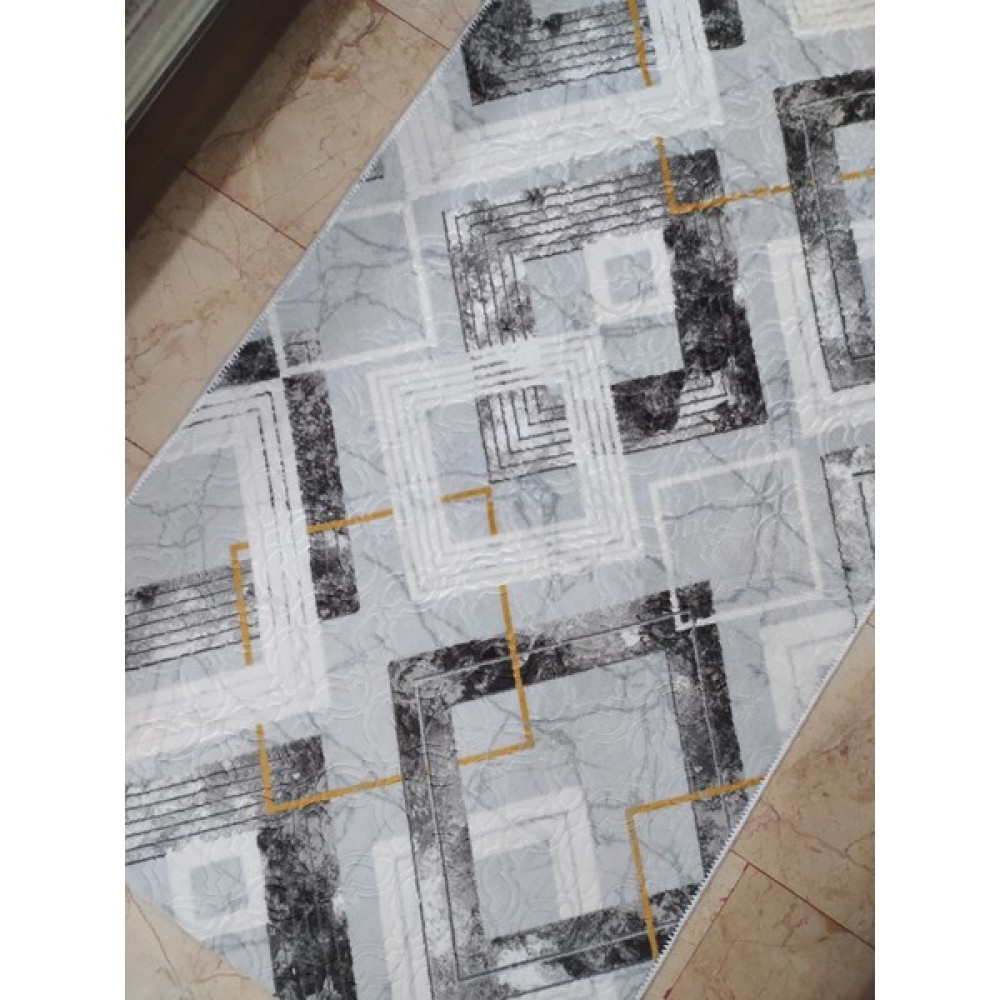 Dinarsu Halı Anka Desen Gri Renk Kesme Kaymaz Taban Halı Yolluk - 100 x 190 cm Yolluk Fiyatı