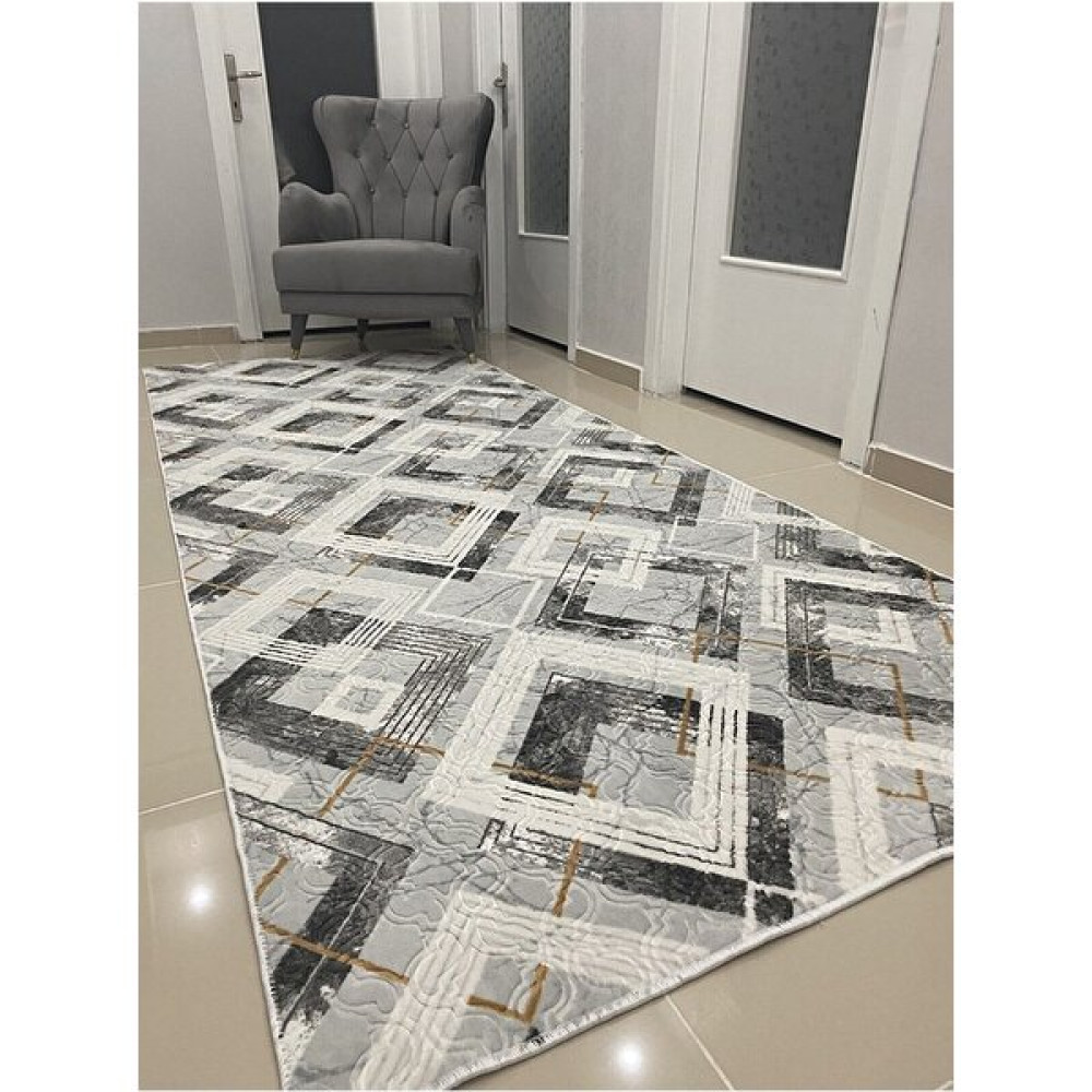 Dinarsu Kaymaz Halı Anka Gri Kaymaz Taban Yolluk - 100 x 660 cm Yolluk Fiyatı
