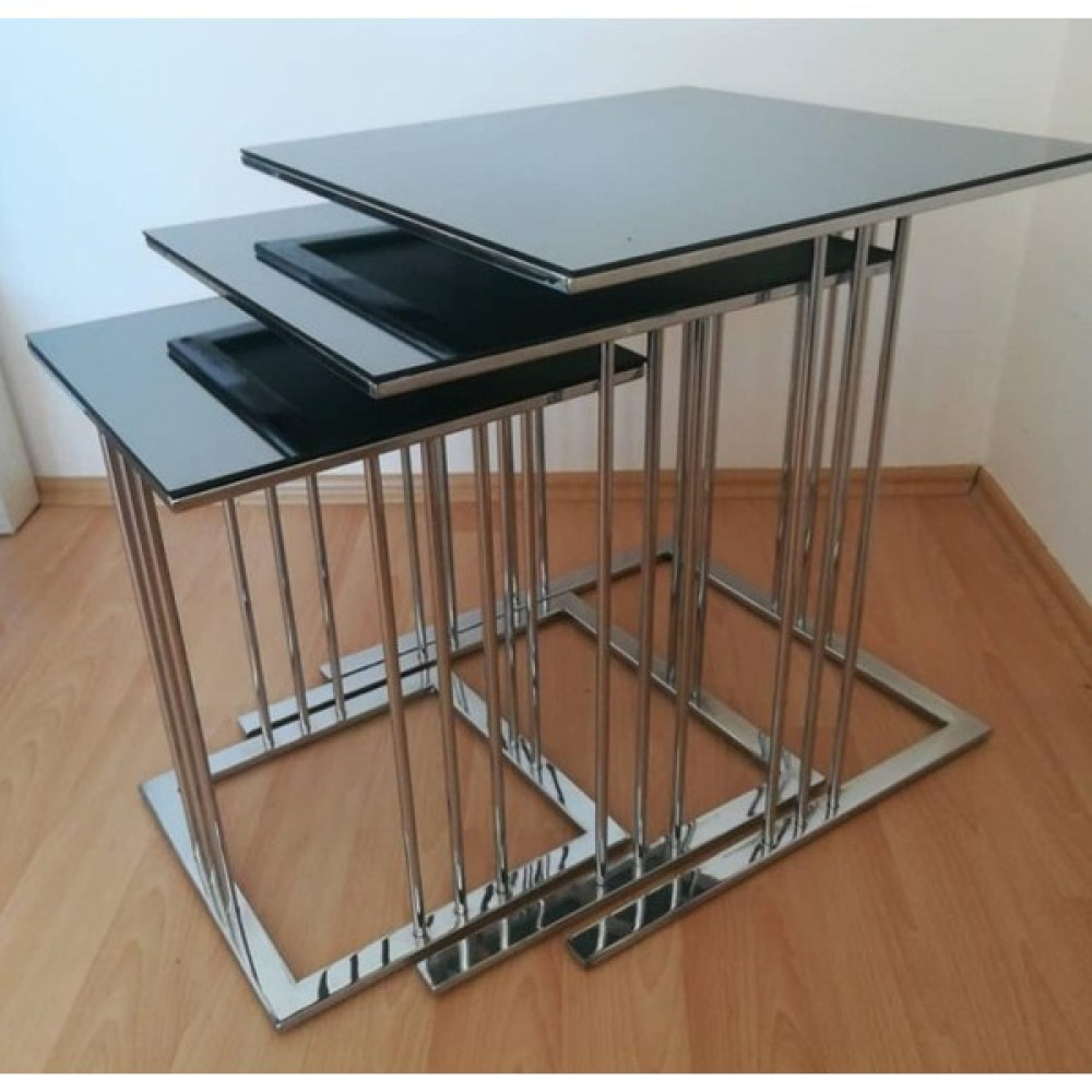 Dinç Metal Dikmeli Zigon Sehpa 3 Lü DZ-100 - KROM Zigon Sehpa Fiyatı