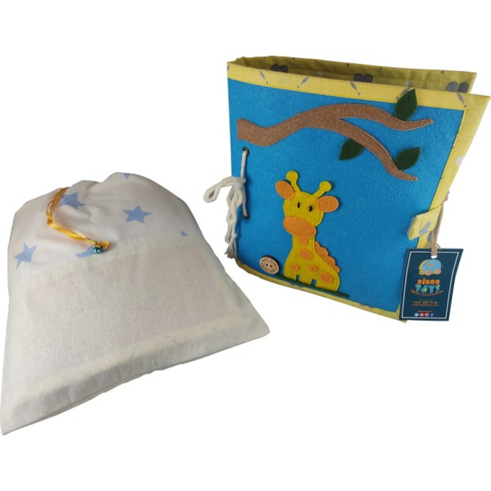 Dinootoys Isme Özel Montessori Zürafa Kapak Eğitici Aktivite Keçe Kitap 10 Sayfa - Mavi Eğitici Oyuncak Fiyatı