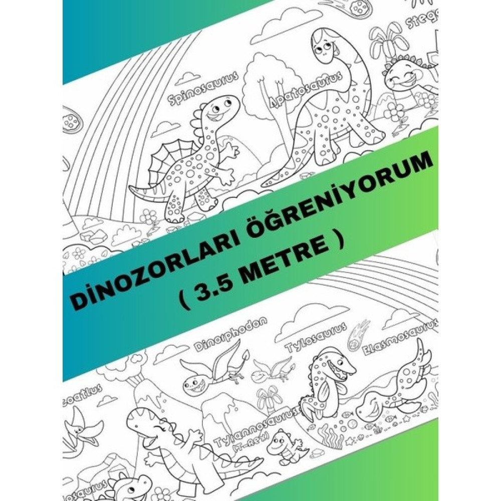 Dinozorları Öğreniyorum Eğlenceli Boyama Kağıdı – 3.5 Metre Sanatsal Malzemeler Fiyatı