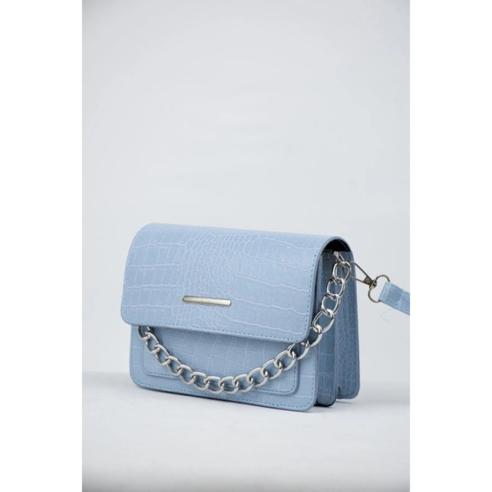Dionti Kadın Bebe Mavisi Timsah Desenli Clutch Zincir Askılı El ve Omuz Çantası Bayan Çanta ve Cüzdan Fiyatı