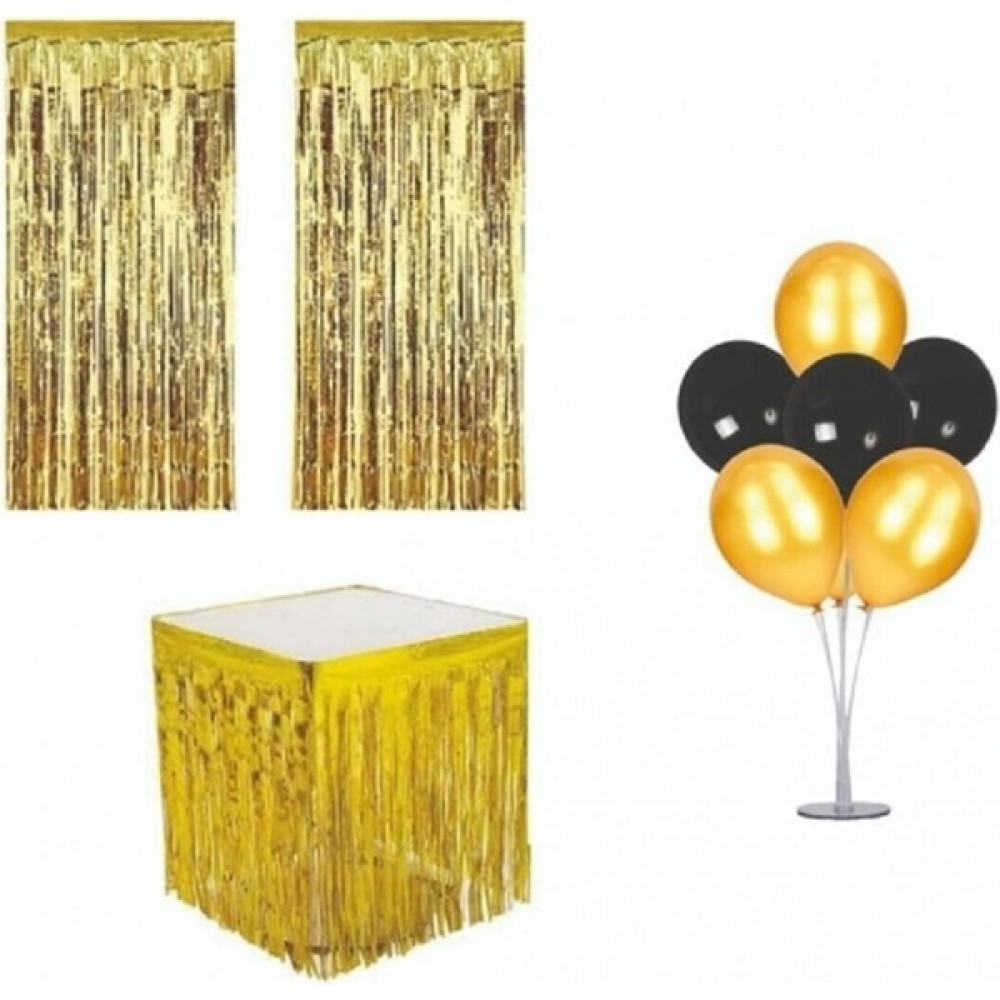 Dipak Gold Renk Fon Kapı Perdesi / Metalize Masa Eteği / 7'li Balon Standlı Set Oto Boyaları Fiyatı