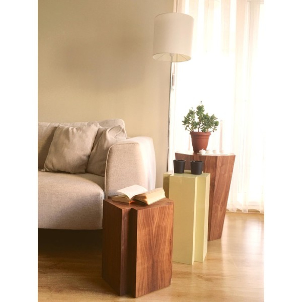 Dipole Furniture Artı 01 Doğal Ahşap Ceviz Kaplama Sehpa Yan Sehpa Fiyatı