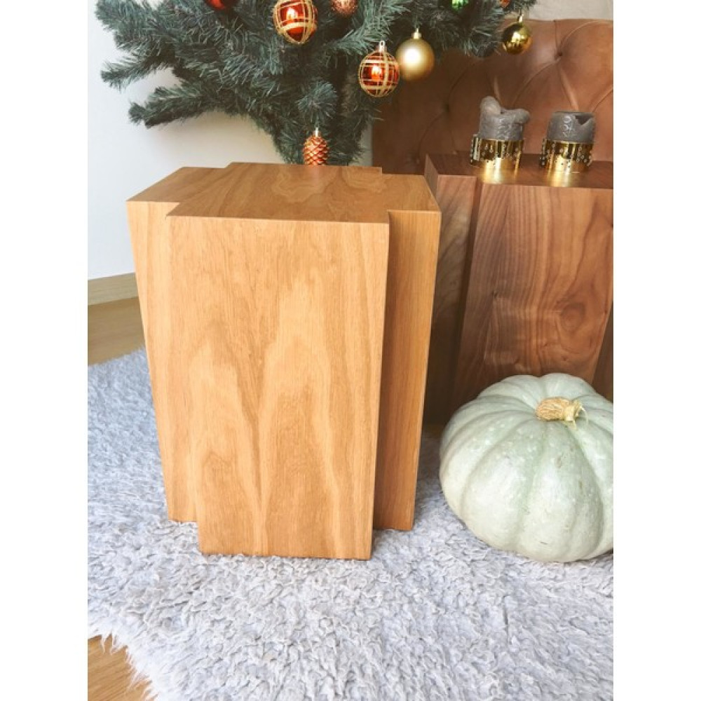 Dipole Furniture Artı 01 Doğal Ahşap Meşe Kaplama Sehpa Yan Sehpa Fiyatı