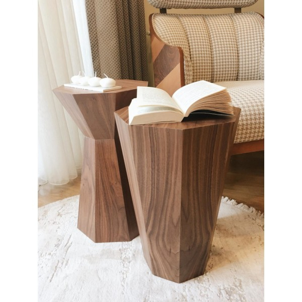 Dipole Furniture Gen 01 Doğal Ahşap Kaplama Sehpa Yan Sehpa Fiyatı