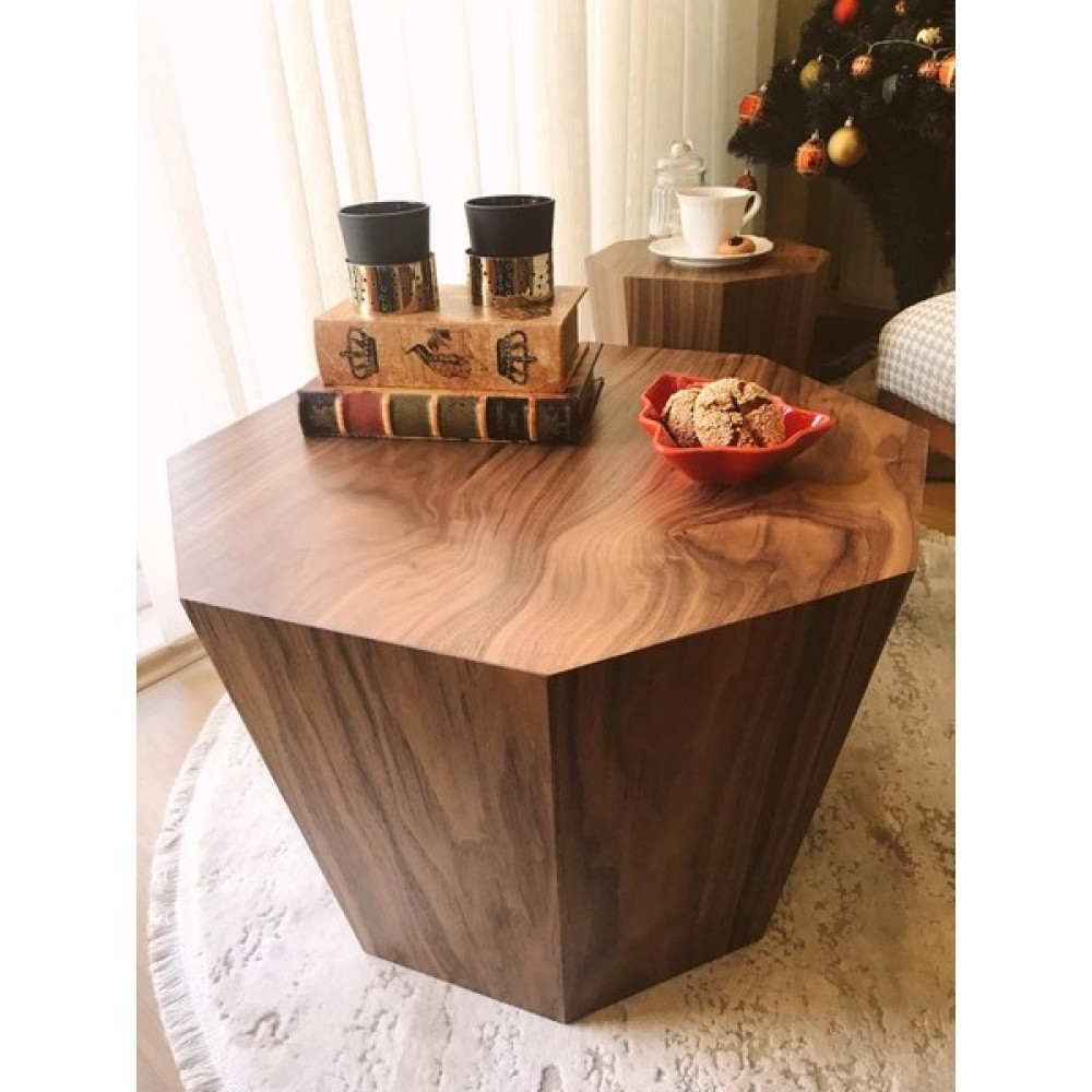 Dipole Furniture Gen 03 Doğal Ahşap Kaplama Sehpa Yan Sehpa Fiyatı