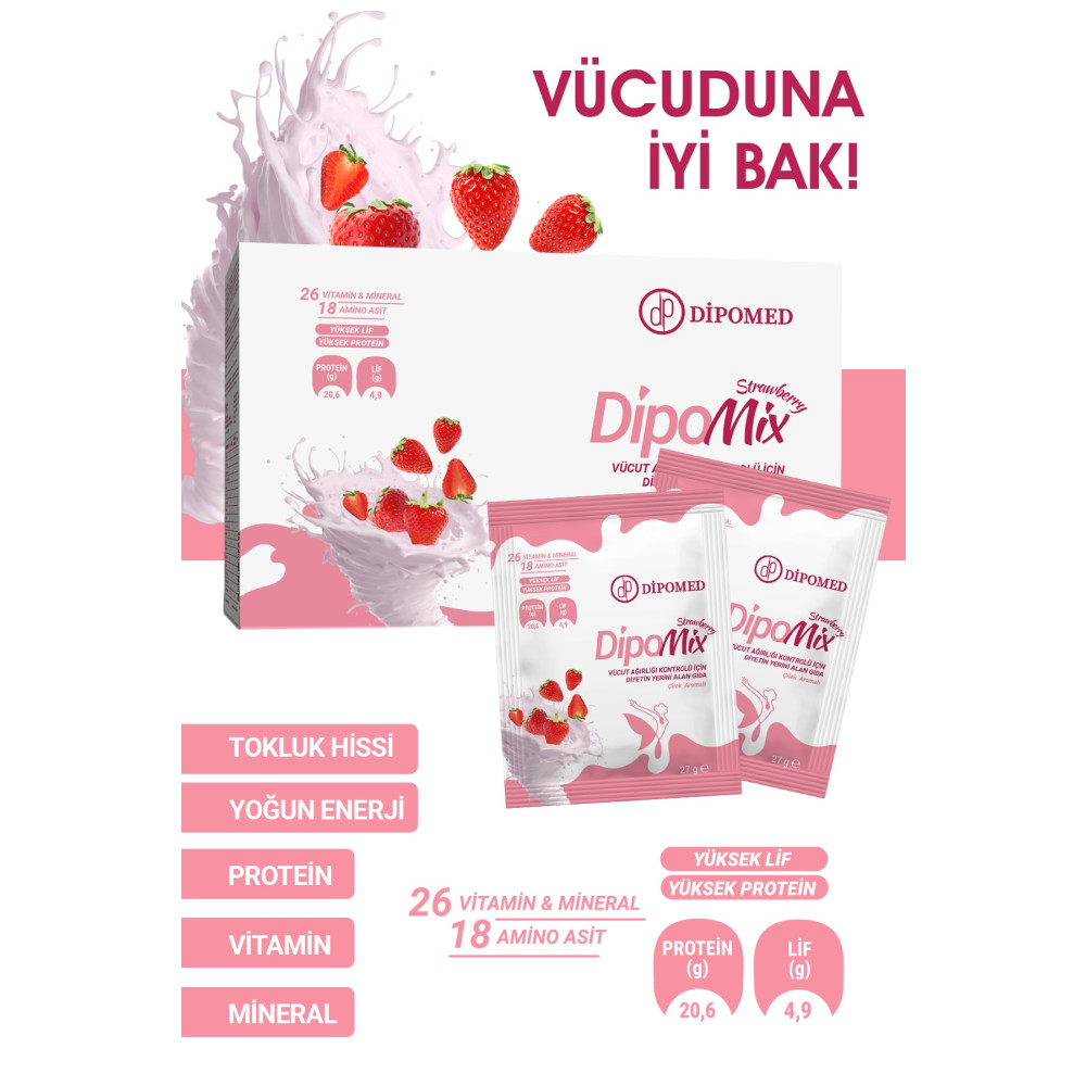 Dipomix Çilek 27gr x 30 Adet Organik Ürünler Fiyatı