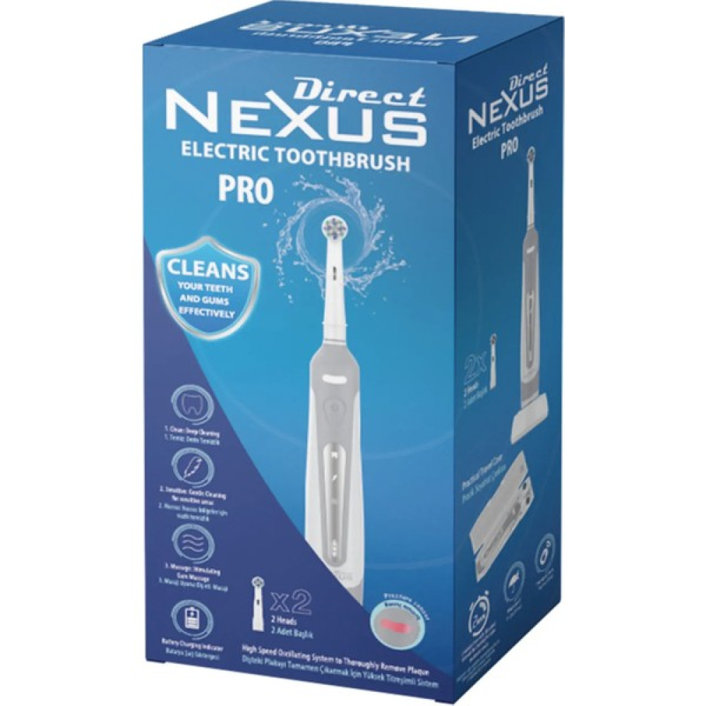 Direct Nexus Elektirikli Diş Fırçası + 2 Yedek Başlık Şarjlı Diş Fırçası ve Aksesuarları Fiyatı