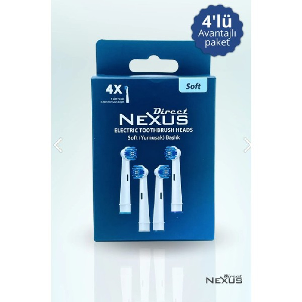 Direct Nexus Oral-B Uyumlu Yumuşak Elektrikli Diş Fırçası Yedek Başlığı 4'lü Şarjlı Diş Fırçası ve Aksesuarları Fiyatı