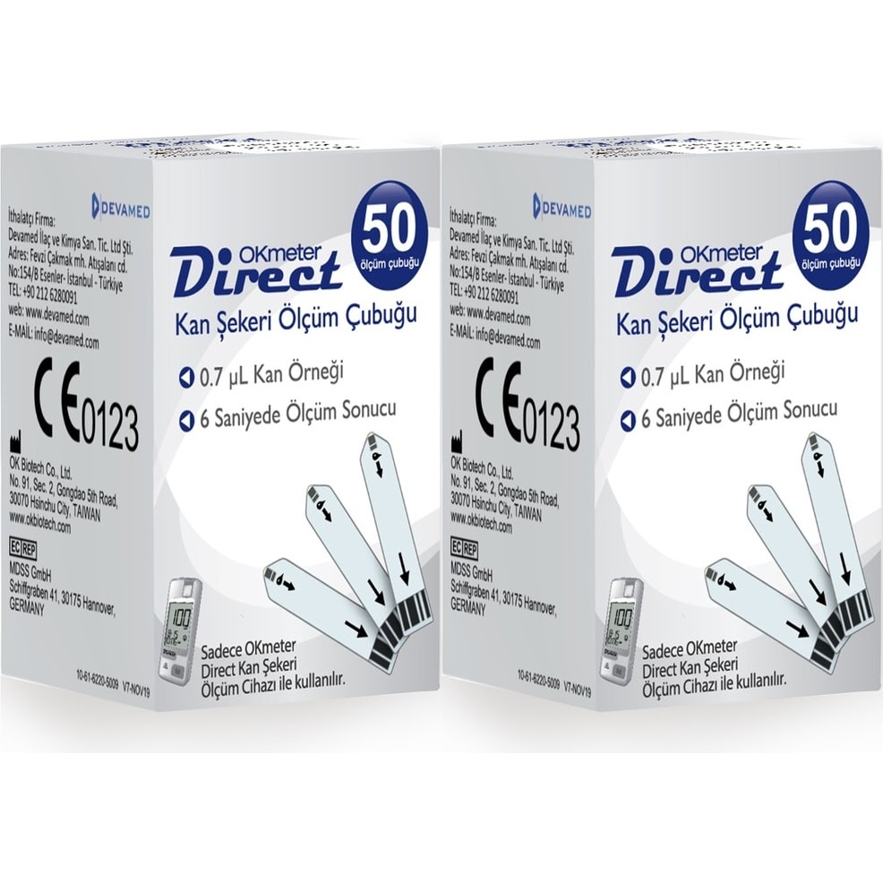 Direct Okmeter Okmeter Ölçüm Çubuğu-Stribi 50'li 2 Adet - Toplam 100 Adet Diğer Fiyatı