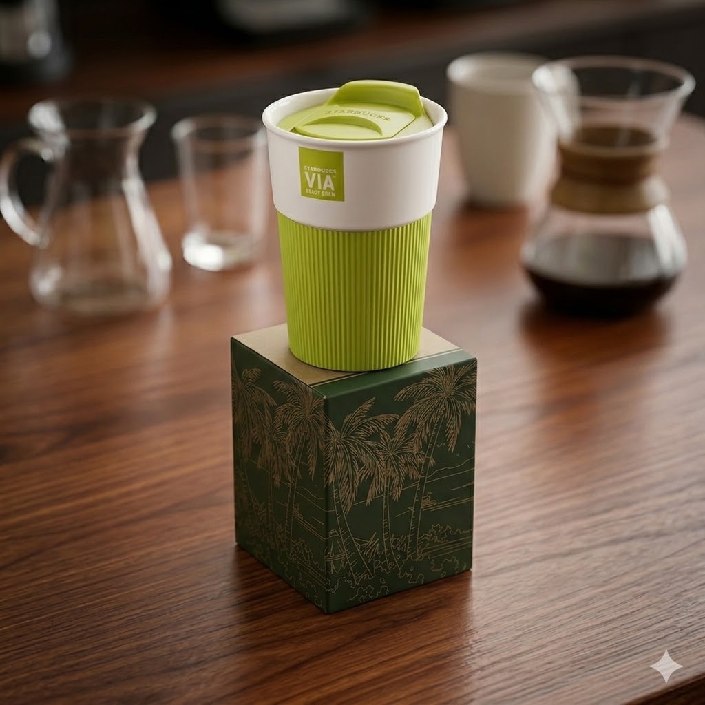 Direkstoktan Starbucks Vıa™ Özel Seri: Seramik Seyahat Kupası Ağzı Kapaklı Silikon Tutmalı Yüzeyli - Starbucks Semarik Thermos Mug Cup Fincan / Bardak / Kahve Takımı Fiyatı