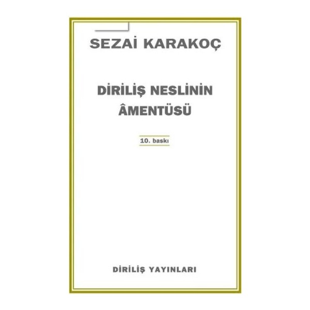 Diriliş Neslinin Amentüsü Dünya Tarihi Fiyatı