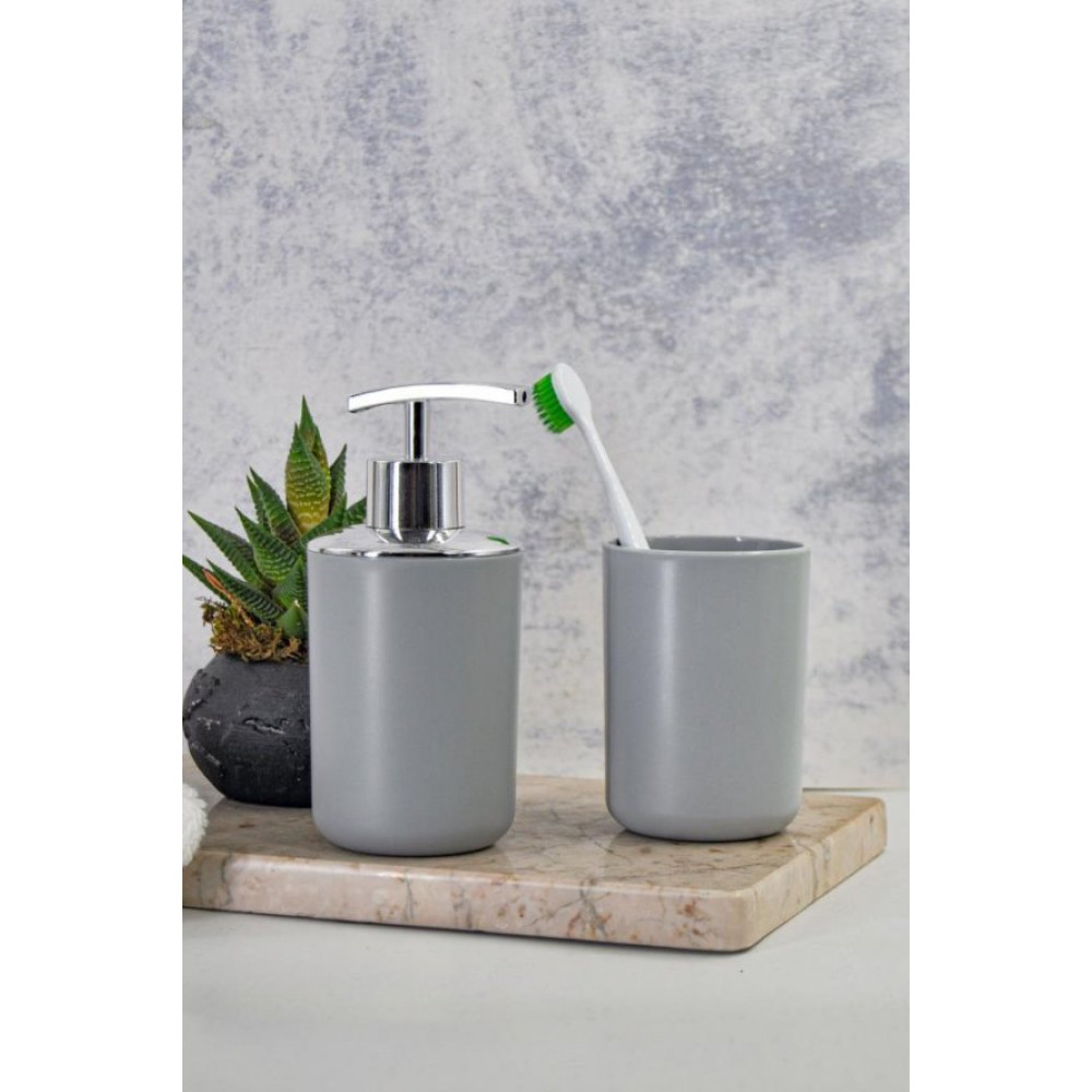 Diş Fırçalık Ve Sıvı Sabunluk 2'Li Set Gri Banyo Dolabı / Mobilyası Fiyatı