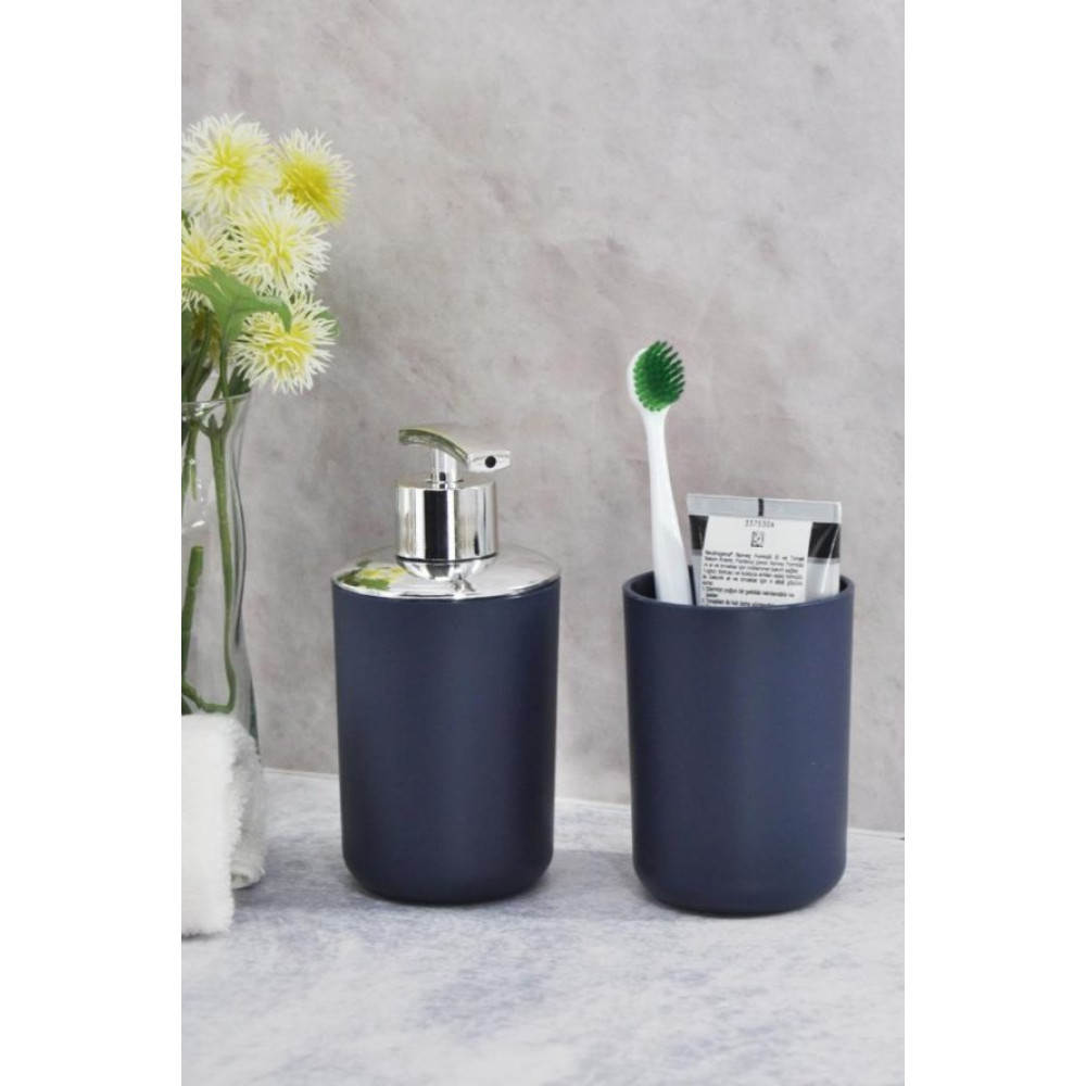 Diş Fırçalık Ve Sıvı Sabunluk 2Li Set Lacivert Banyo Dolabı / Mobilyası Fiyatı