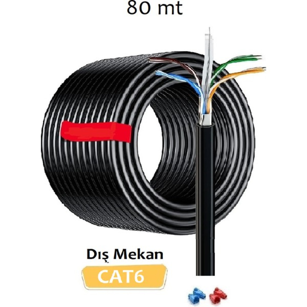 Dış Mekan Cat6 Internet Kablosu 80 Metre 2 Katlı Yüksek Hız Outdoor Ethernet Cable Oto Boyaları Fiyatı