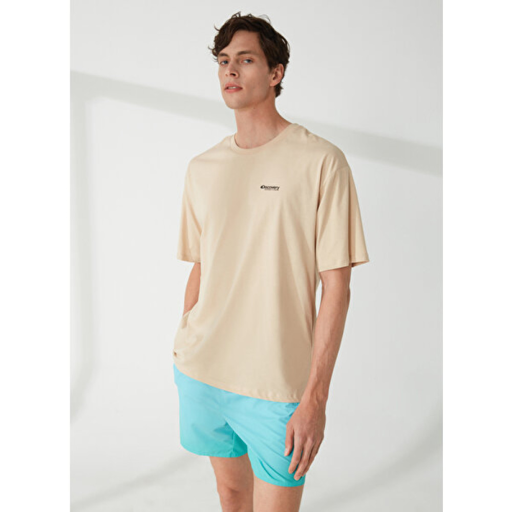 Discovery Expedition Bisiklet Yaka Baskılı Bej Erkek T-Shirt LEE T-Shirt & Sweatshirt (Outdoor) Fiyatı
