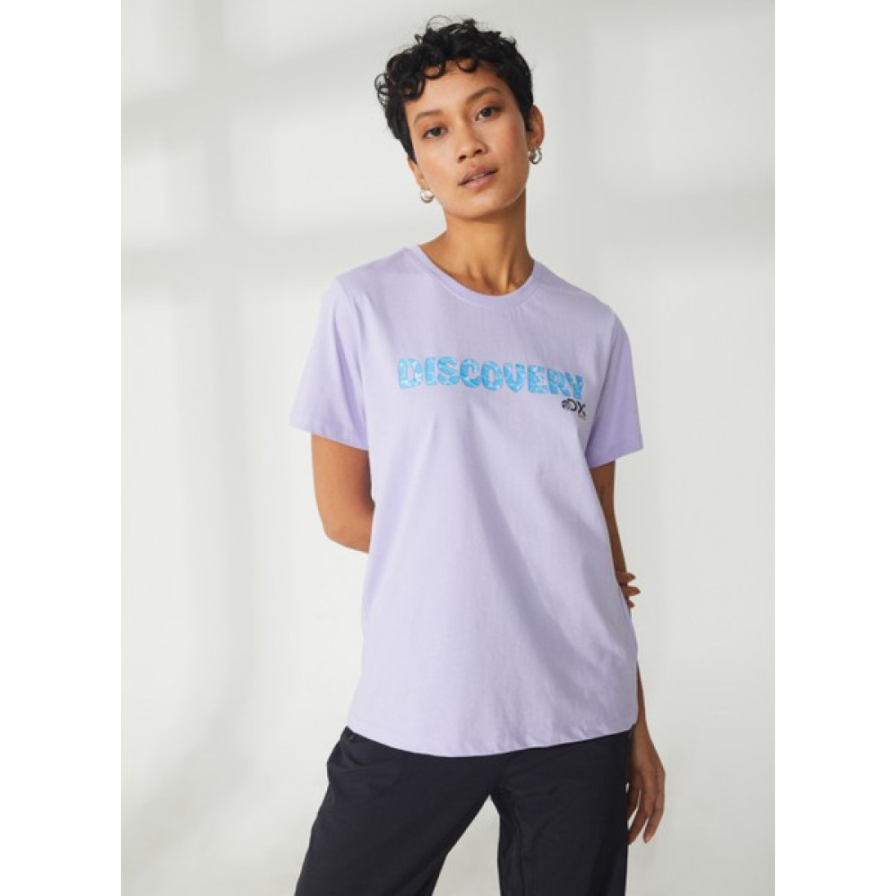 Discovery Expedition Bisiklet Yaka Baskılı Lila Kadın T-Shirt W-HOLDEN T-Shirt & Sweatshirt (Outdoor) Fiyatı