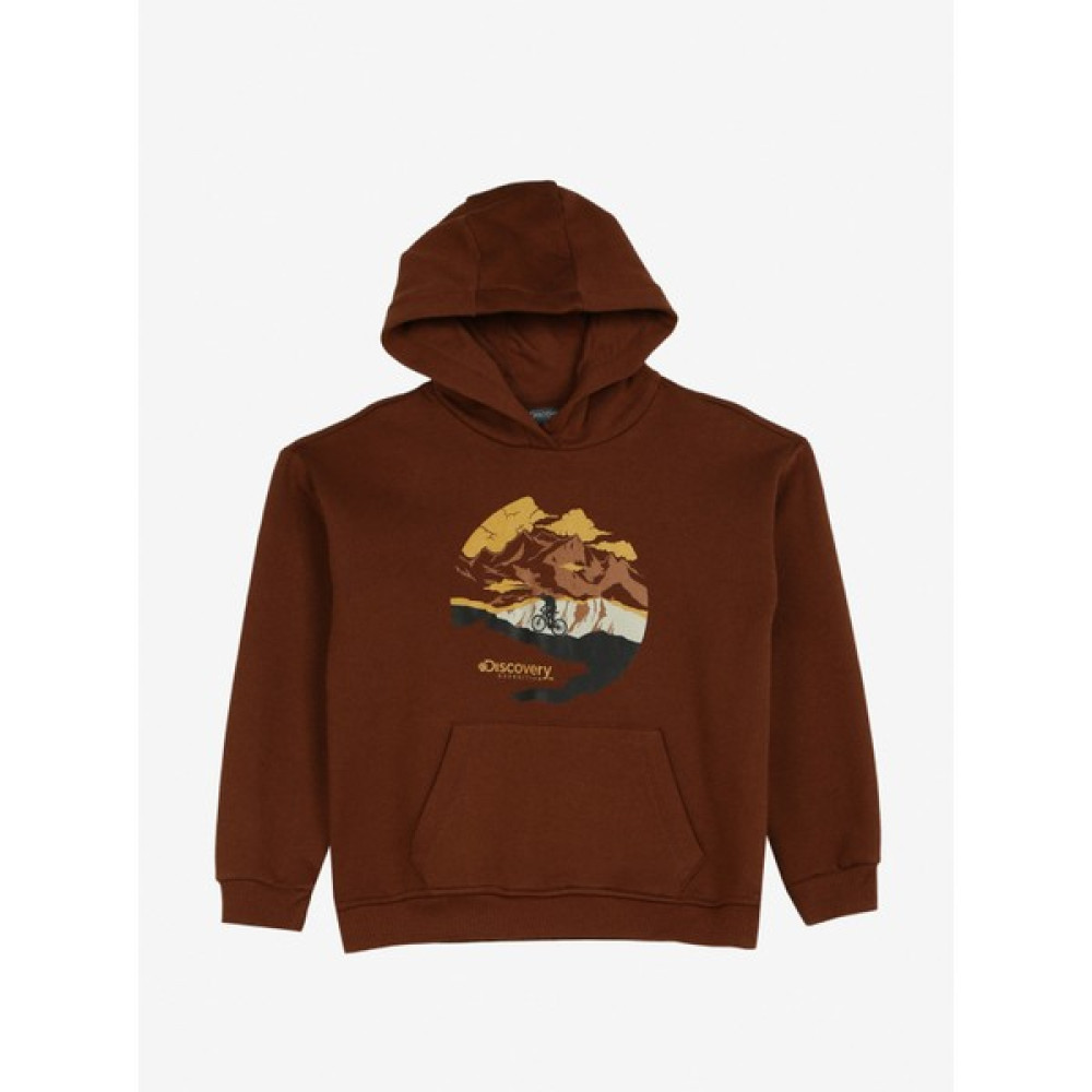 Discovery Expedition Kahve Kız Çocuk Kapüşonlu Baskılı Sweatshirt D3WG-SWT19 Kız Çocuk Sweatshirt Fiyatı