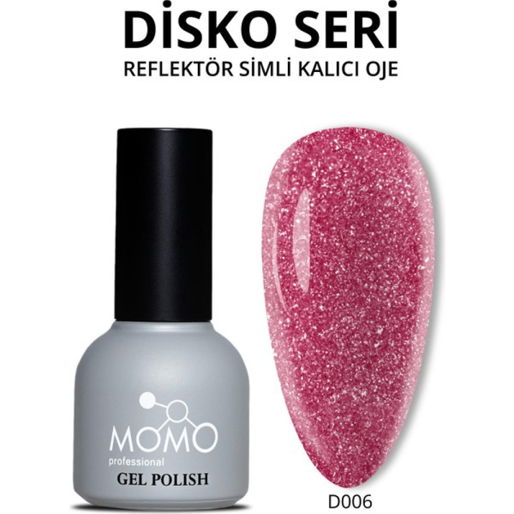 Disko Kalıcı Oje D006 Çingene Pembesi 10 ml, Reflective Flash Gel Polish Oje Fiyatı