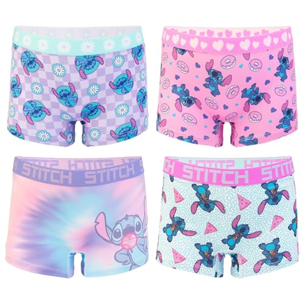 Disney Lilo & Stitch Amazon Exclusive Panties Shorts Featuring Angel, Sizes 4-10, 4-Pack Althetic Girl BxrBr