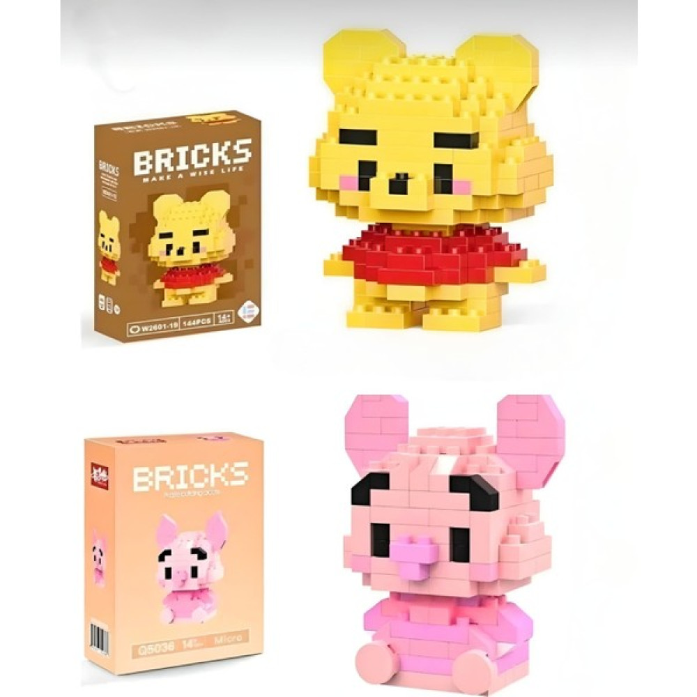 Disney Winnie Vs Piglet Figür 3D Yapıtaşları Masaüstü Süs Diğer Fiyatı