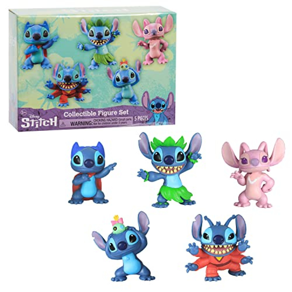 Disney’s Lilo & Stitch Collectible Stitch Figure Set, 5-pieces, Kids Toys for Ages 3 Up by Just Play