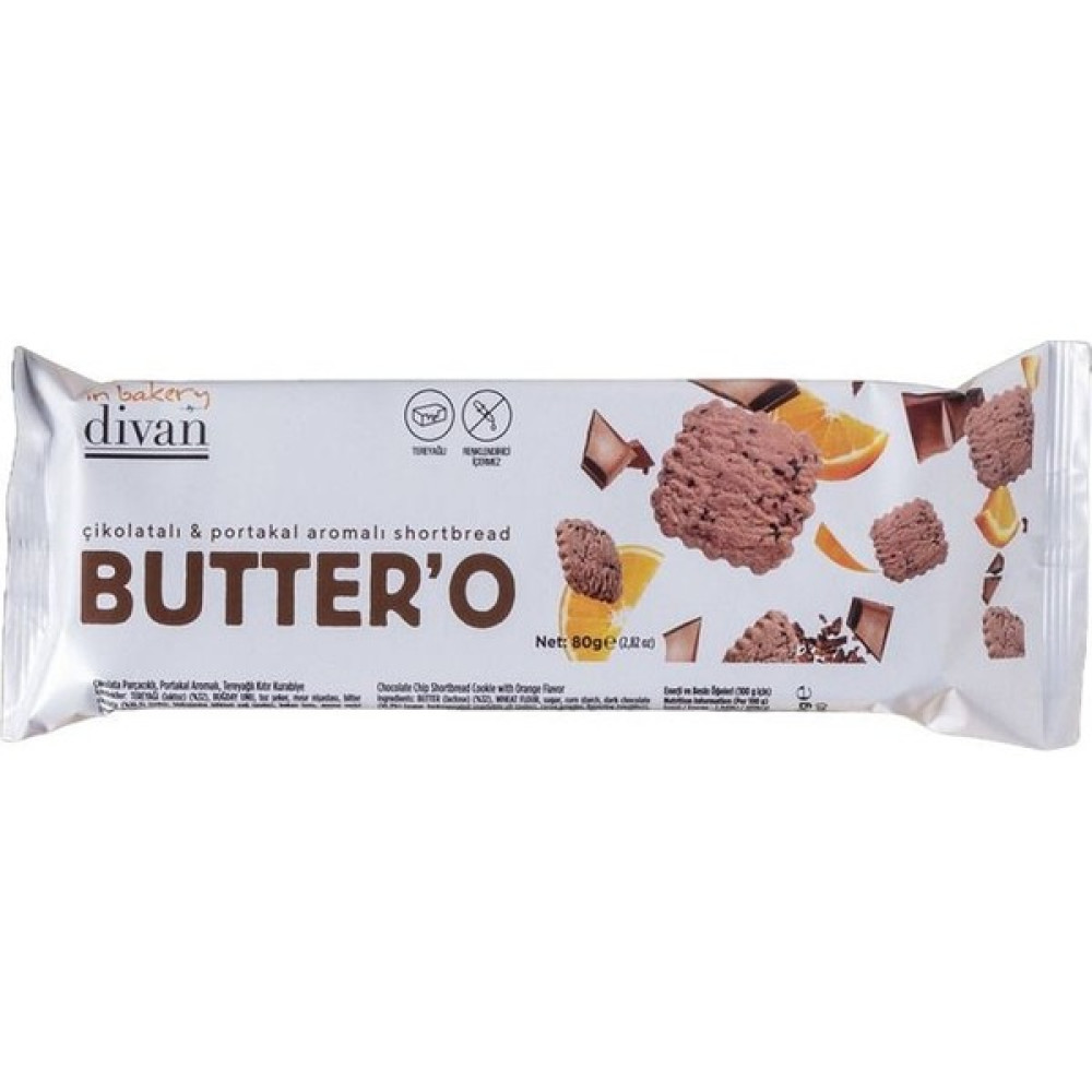 Divan Buttero Çikolata Portakallı Tereyağlı Kurabiye 80G - 1 Adet Oto Boyaları Fiyatı