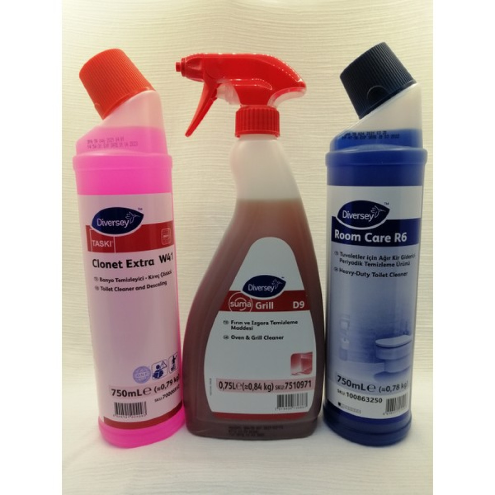 Diversey Suma Grill D9 750 ml +R6 750 ml + W41 750 ml - 0,75 lt Temizlik Malzemeleri Fiyatı