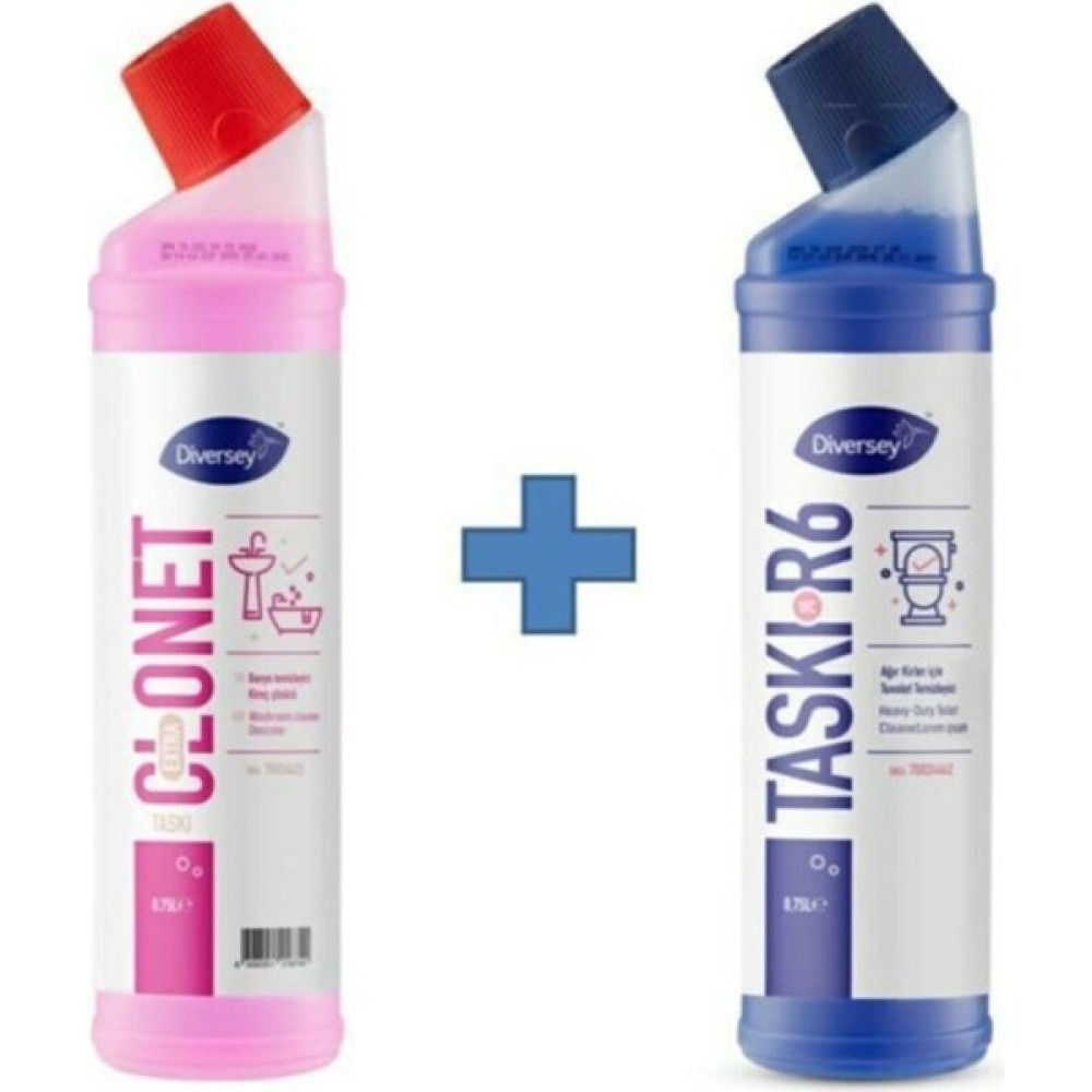 Diversey Taski Clonet Extra Banyo Temizleyici ve Kireç Çözücü Diversey Taskı R6 Wc Ağır Kirler Için Tuvalet Temizleyici 2'li 750 ml Temizlik Malzemeleri Fiyatı