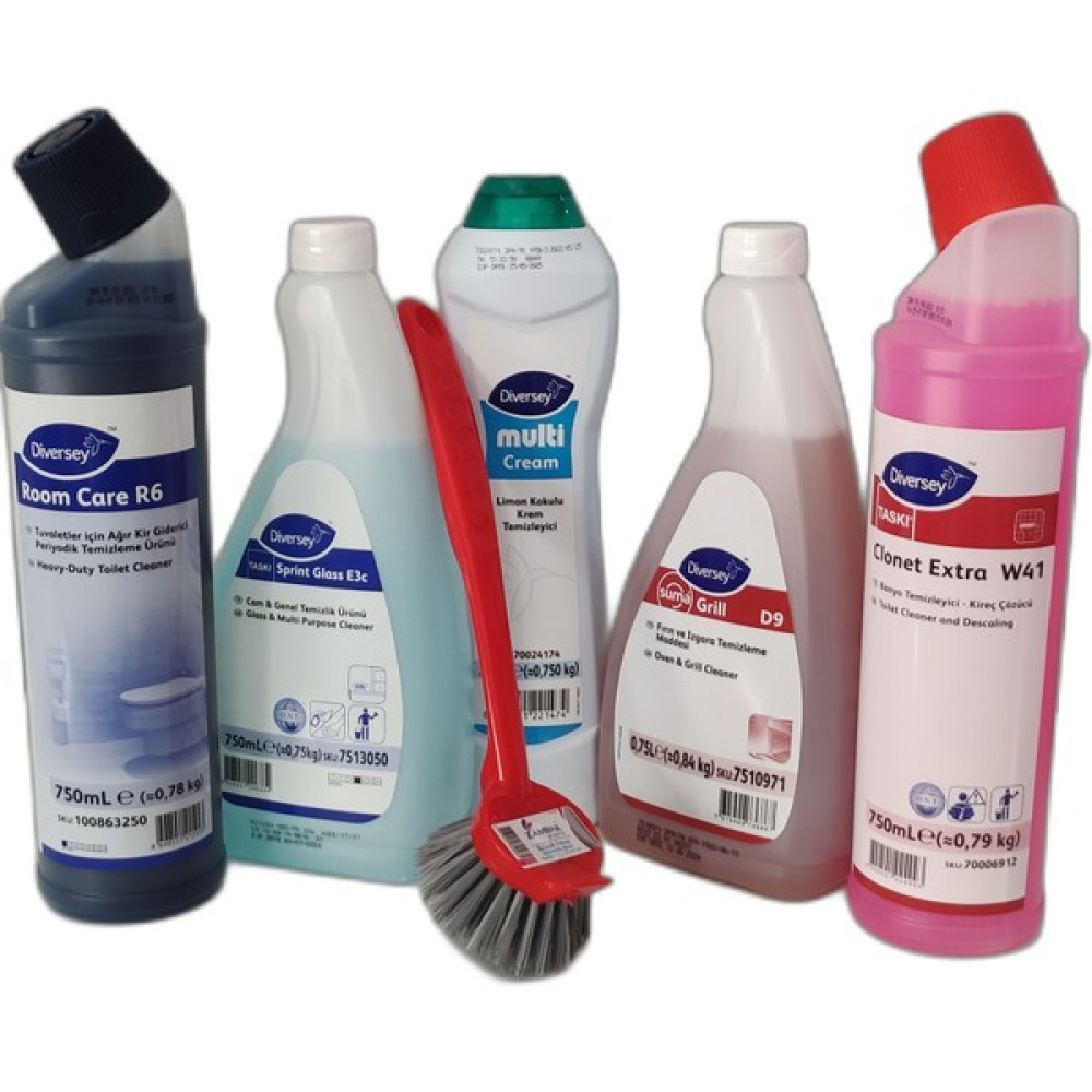 Diversey W41 Clonet Banyo + R6 Wc + Camsil E3C + D9 750 ml + Multi Cream 750 gr +Temizlik Fırçası XL Set Temizlik Malzemeleri Fiyatı