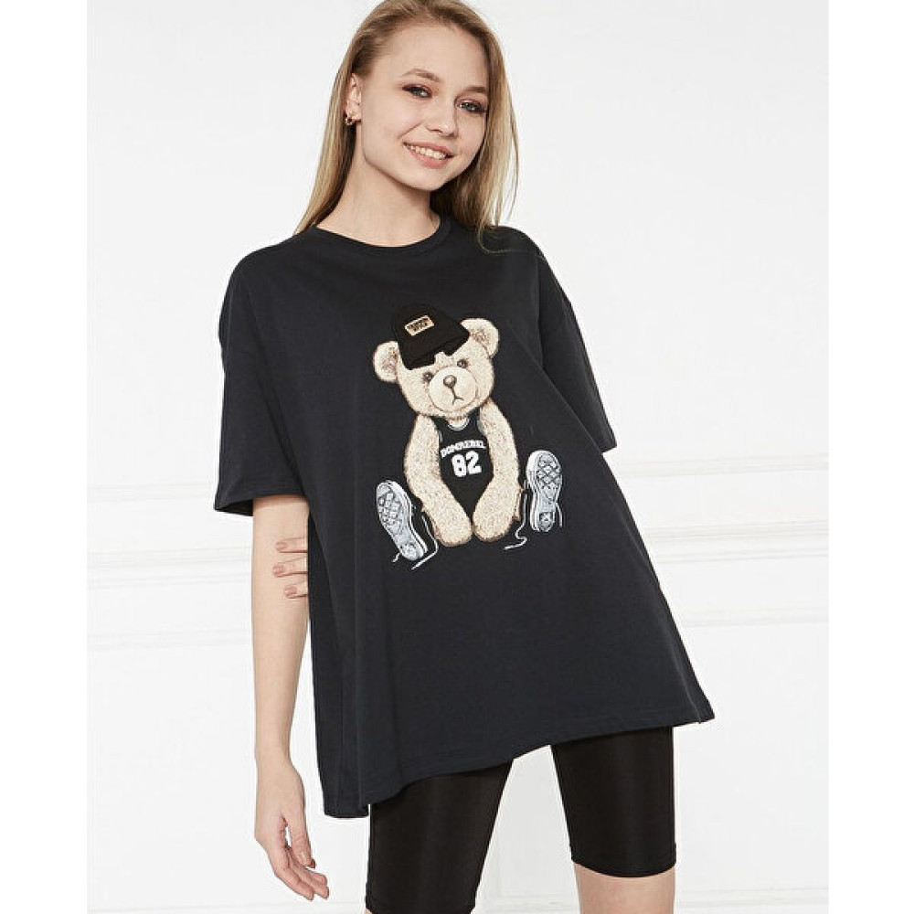 Divon Oversize Ayıcık Detay T-Shirt Elbise Fiyatı