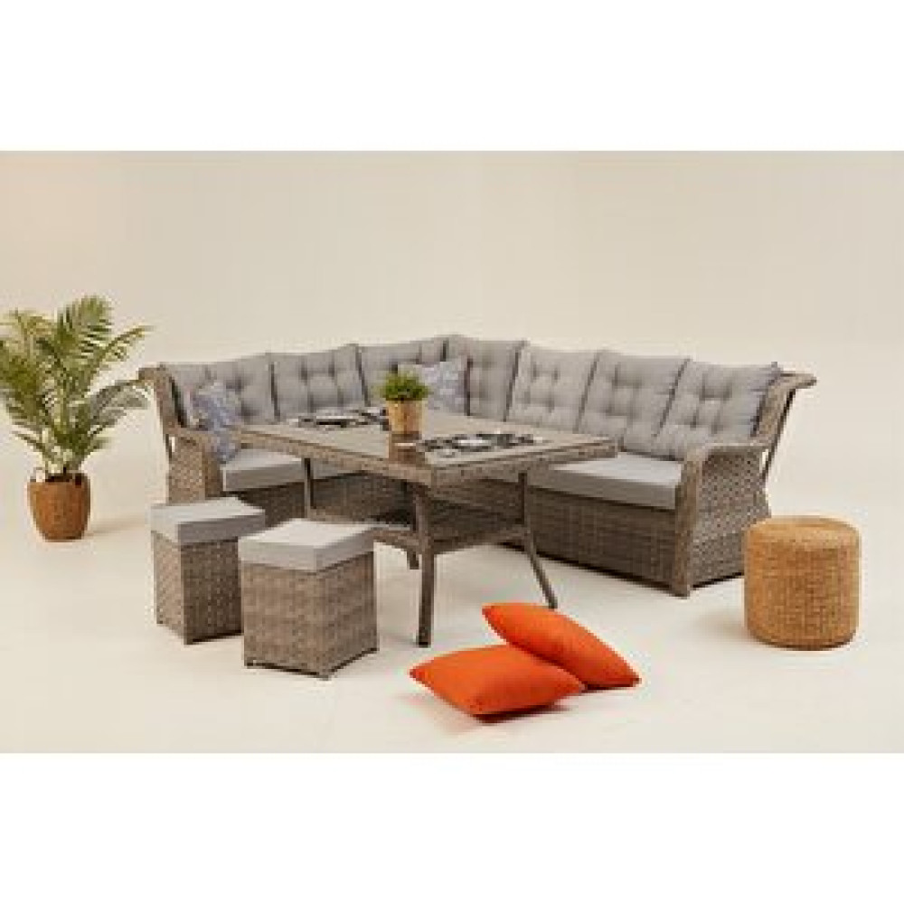 Divona Home Vivaldi Rattan Bahçe Köşe Takımı Bahçe Mobilyası Takımı Fiyatı