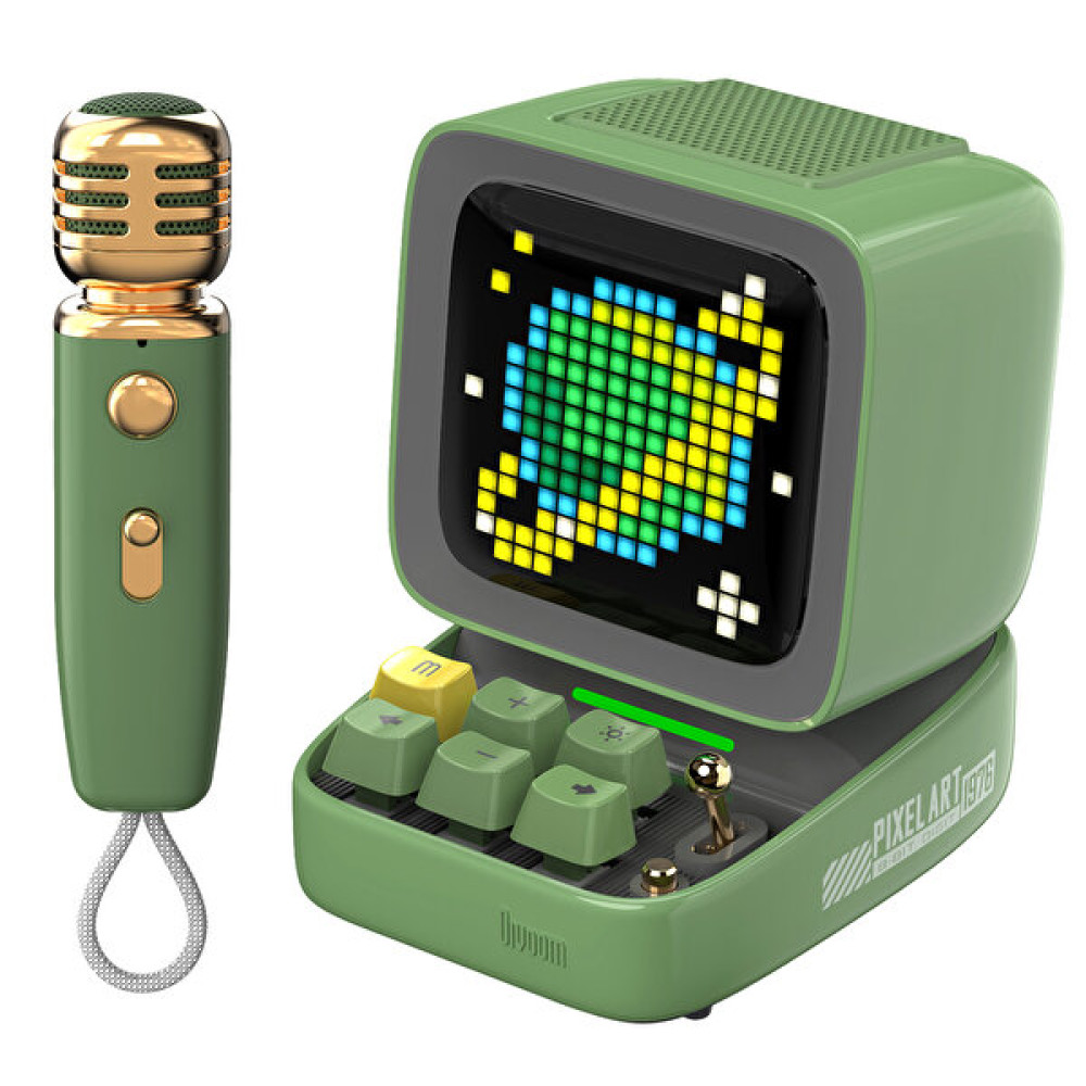 Divoom Ditoo Mic Piksel Ekranlı Karaoke Mikrofonlu Yeşil Bluetooth Hoparlör Bluetooth Hoparlör Fiyatı