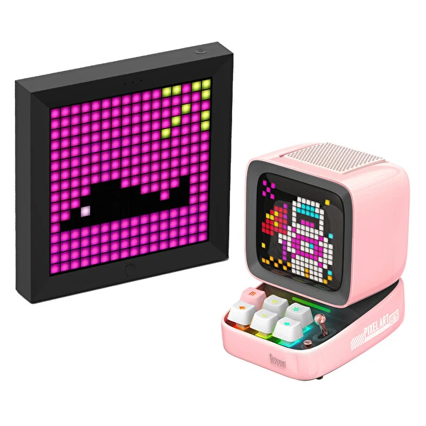Divoom Ditoo Pro Pembe Bluetooth Hoparlör ve Pixoo Led Ekran Seti Bluetooth Hoparlör Fiyatı